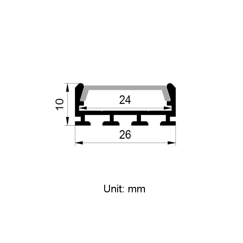 Aluminum Channel LED Strip Diffuser For 20mm Double Row LED Strips Lights Aluminum Channel LED Strip Diffuser For 20mm Double Row LED Strips Lights